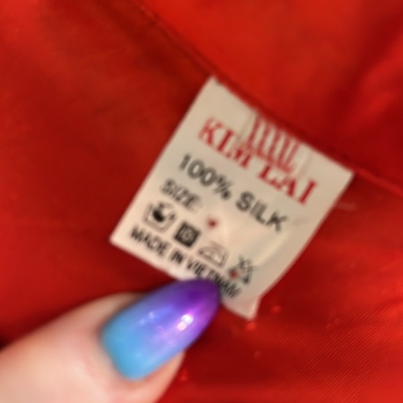 Vintage Kim Lai 100% Silk Jacket Vietnam Toggle Closure Asian - Picture 7 of 7